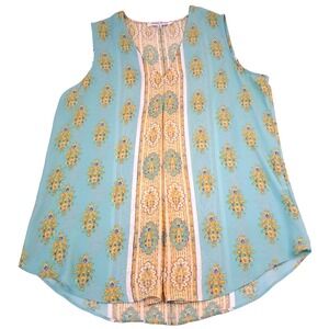 Rose & Olive Y2K Boho Tank Top Women's Small Sleeveless Blouse Geometric